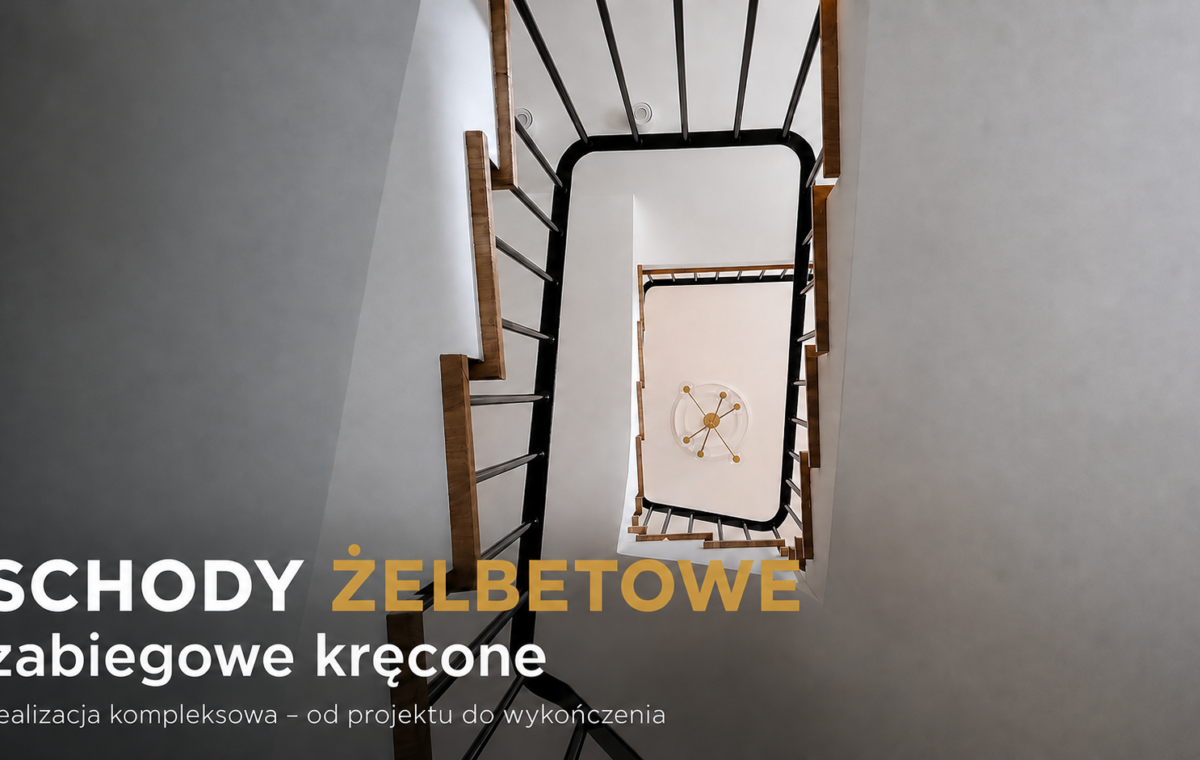 Nowoczesne schody żelbetowe spiralne